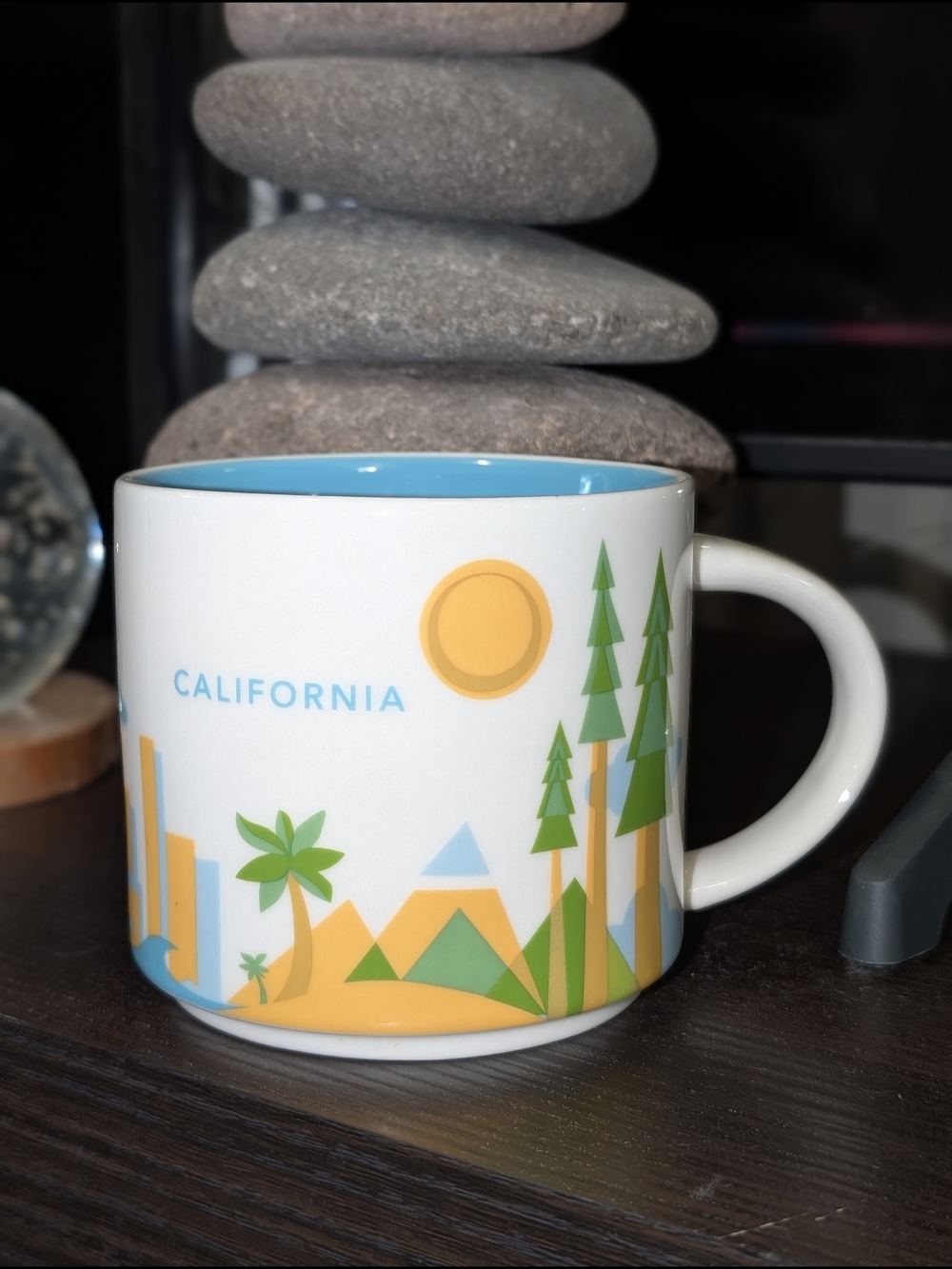 Starbucks California Ceramic 14oz Mug Blue Interior 2014 Collector Edition